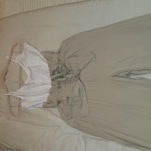 Brand- New Look. Size XL, Color- Khaki and White, Romper